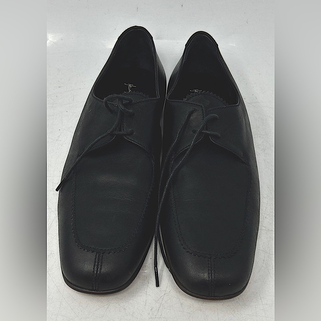 Henry Beguelin Black Flat Lace Up Oxford Dress Shoes
